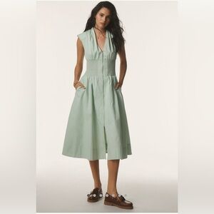 NWT Anthropologie The Tommie Zip Front Midi Dress medium